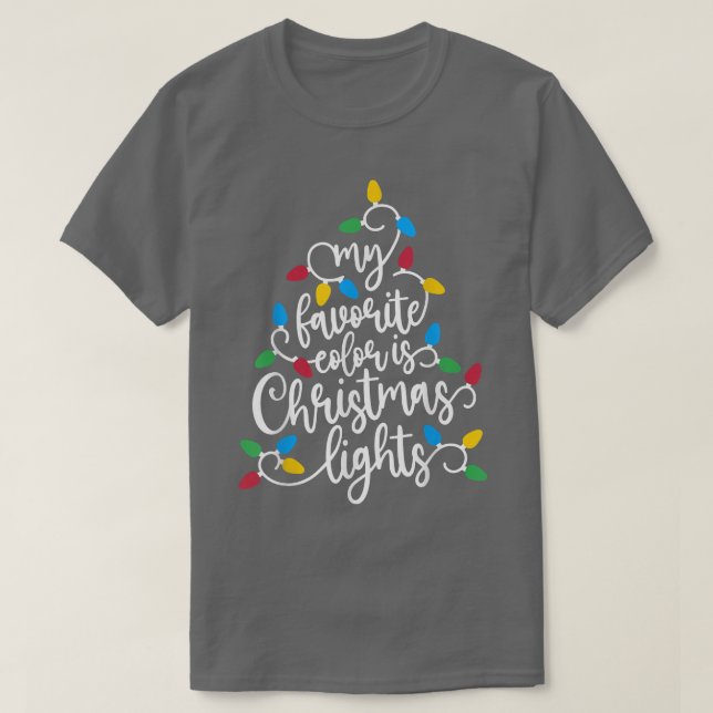 Min favorit Färg är jul Ljus Funny Holida T Shirt (Design framsida)