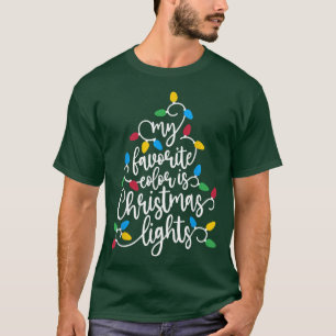 Min favorit Färg är jul Ljus Julafton Träd Ne T Shirt