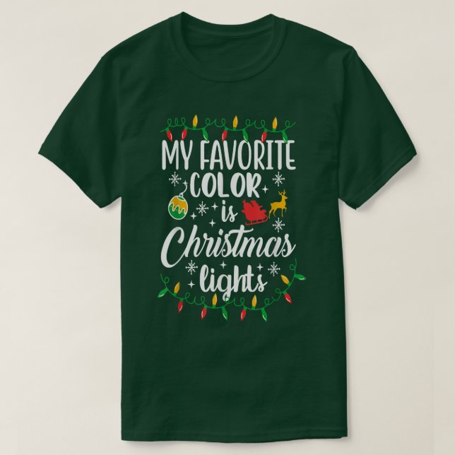 Min favorit Färg är jul Ljus Tee Funny Xm (Design framsida)