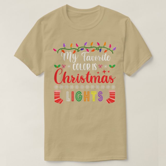 Min favorit Färg är jul Ljus Tee Funny Xm (Design framsida)