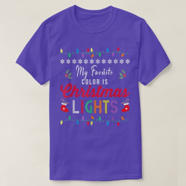 Min favorit Färg är jul Ljus Tee Funny Xm (Design framsida)