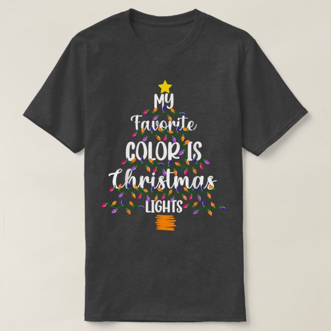 Min favorit Färg är jul Ljus Tee Funny Xm (Design framsida)
