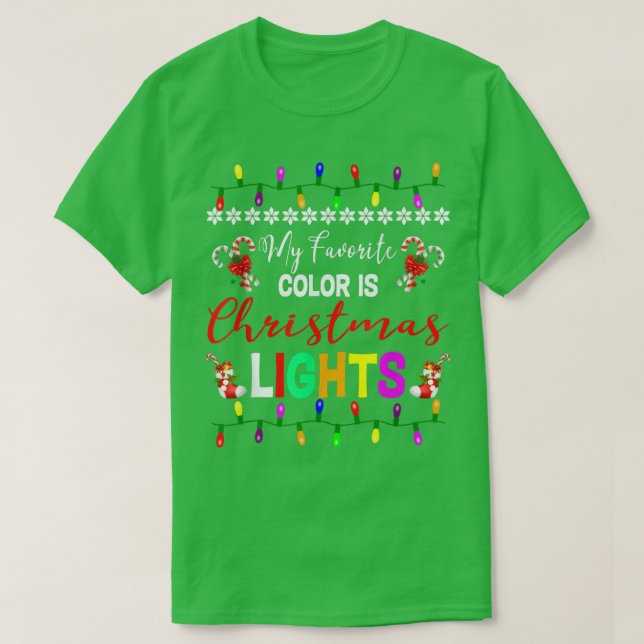 Min favorit Färg är jul Ljus Tee Funny Xm (Design framsida)