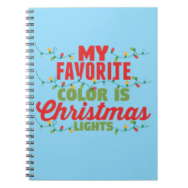 Min favorit Färg är julen Ljus Anteckningsbok