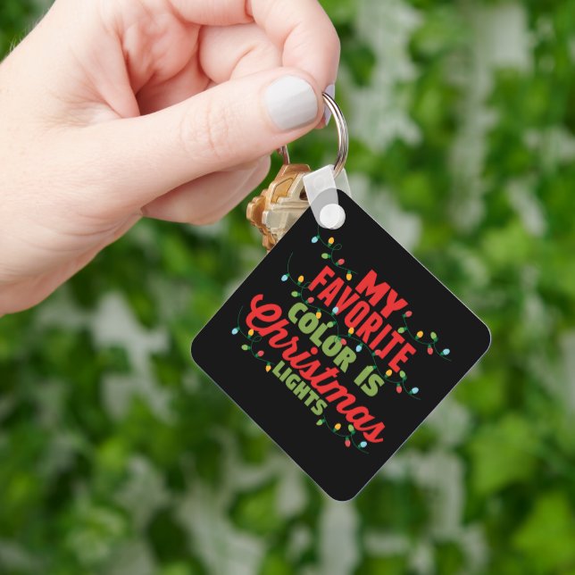 Min favorit Färg är julen Ljus Nyckelring (Hand)
