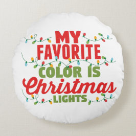 Min favorit Färg är julen Ljus Rund Kudde