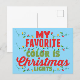 Min favorit Färg är julen Ljus Vykort