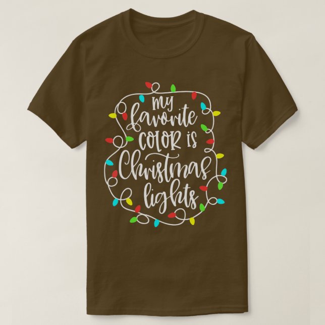 Min favorit färg är julljusMerry Christm T Shirt (Design framsida)