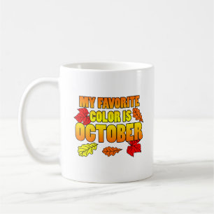 Min favorit Färg är Löven i oktober Kaffemugg