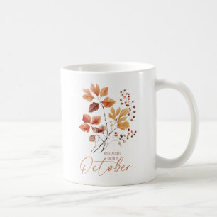 Min favorit Färg är oktober - Höst löv och Gräs Kaffemugg