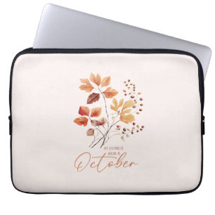 Min favorit Färg är oktober - Höst löv och Gräs Laptop Fodral