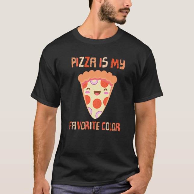 Min favorit Färg är Pizza Pepperoni Slice Dough T Shirt (Framsida)