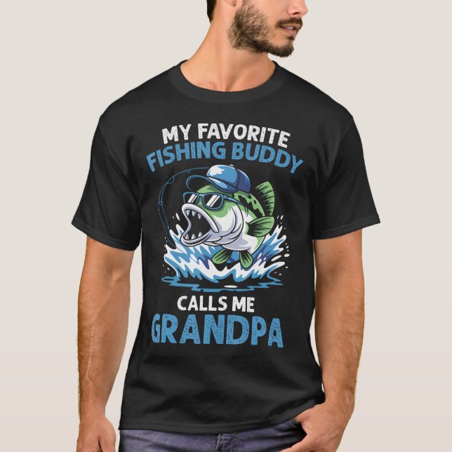 Min Favorit Fiskekompis Kallar Mig Farfar Roligt F T Shirt (Framsida)