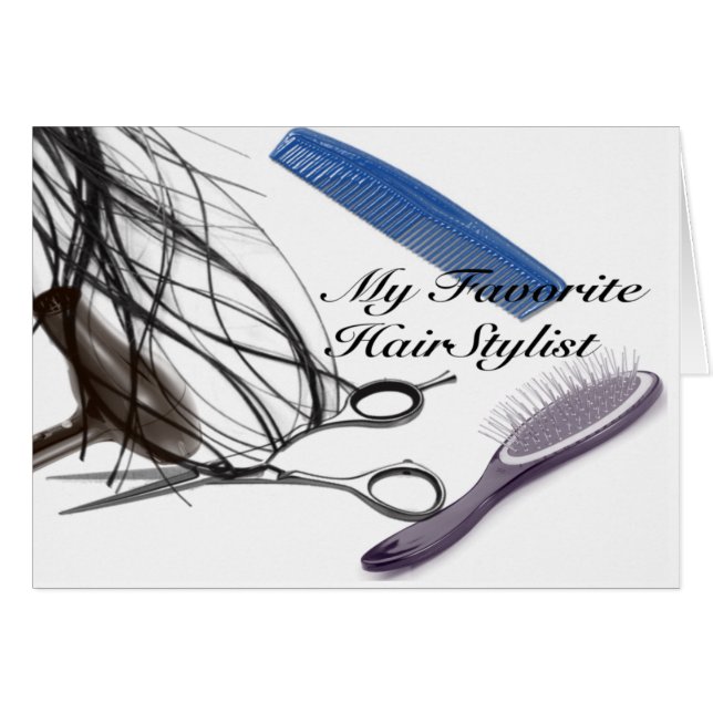 min favorit- hårstylist hälsningskort (Framsidan Horizontal)