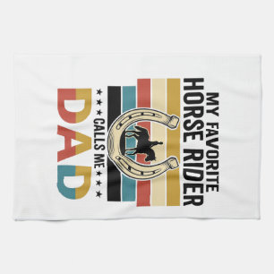 Min Favorit Hästryttare Kallar Mig Pappa T-Shirt D Kökshandduk