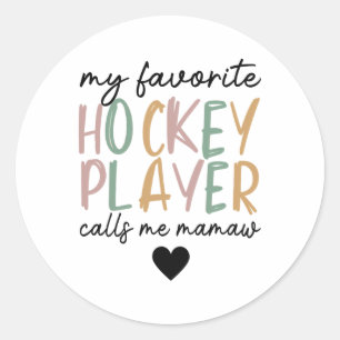 Min favorit hockeyspelare kallar mig Mamaw Vintage Runt Klistermärke