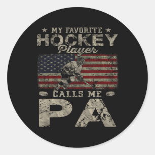 Min favorit hockeyspelare kallar mig Pappa på fars Runt Klistermärke