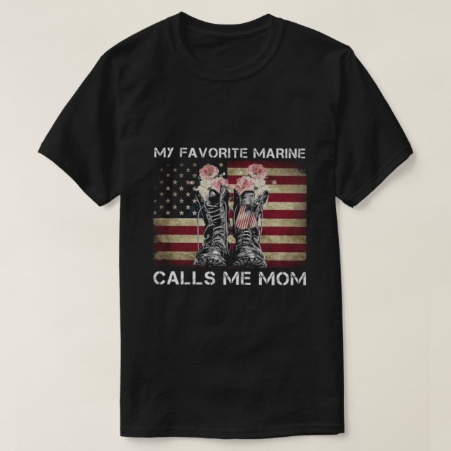 Min favorit Marine kallar mig Mamma T Shirt (Design framsida)