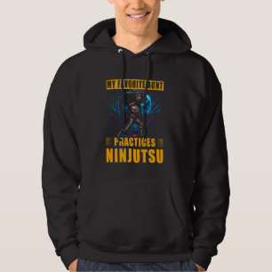 Min favorit Moster tränar Ninjutsu Ninja Warrior Hoodie