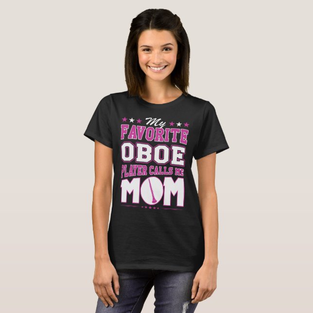 Min favorit- Oboe spelareappeller mig mamma T Shirt (Hel framsida)
