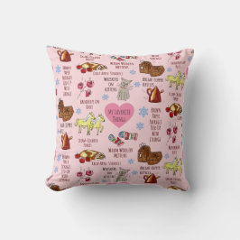 Min favorit Sak Hand Drawn Whimsical Rosa Kudde