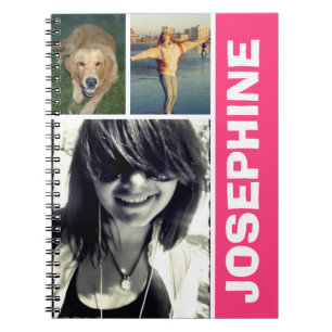 Min favorit sak shock rosa fotocollage journal anteckningsbok