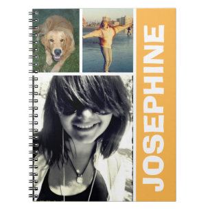 Min favorit saker orange fotokollage journal anteckningsbok med spiral