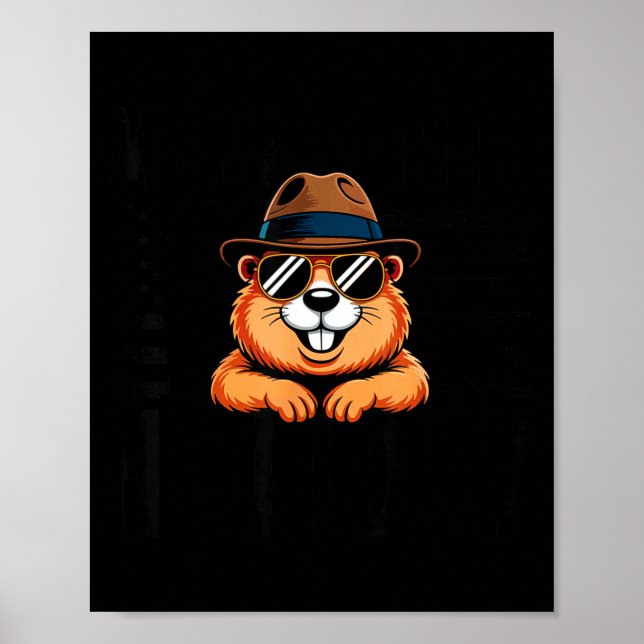 Min Favorit Semester Groundhog Day Flagga Av Oss G Poster (Framsidan)