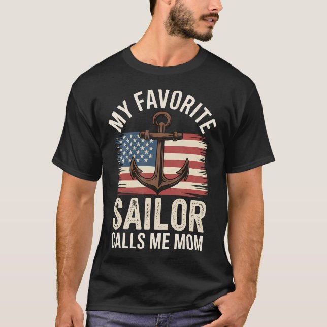 Min favorit sjöman kallar mig mamma t shirt (Framsida)