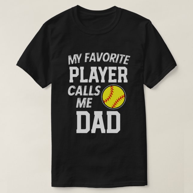 Min favorit- softballspelareappeller mig pappagåva t shirt (Design framsida)