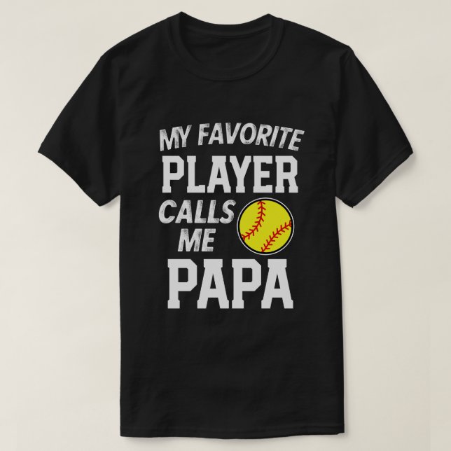 Min favorit- softballspelareappeller mig pappagåva t shirt (Design framsida)