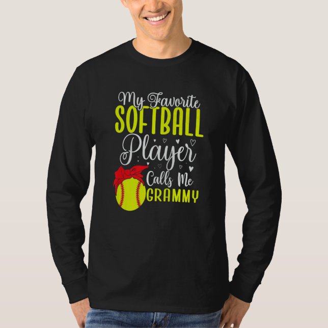 Min favorit Softboll spelare kallar mig Mormor Söt T Shirt (Framsida)