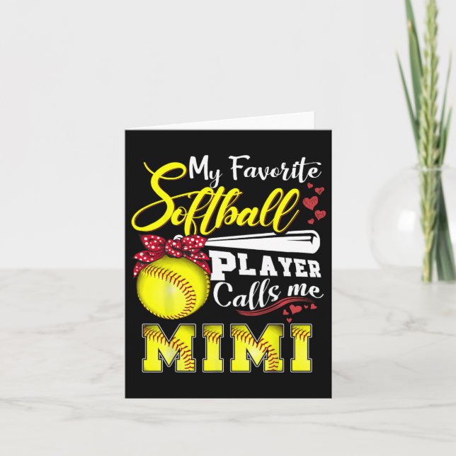 Min favorit Softll-spelare kallar mig Mimi Tee Mot Kort (Framsida)