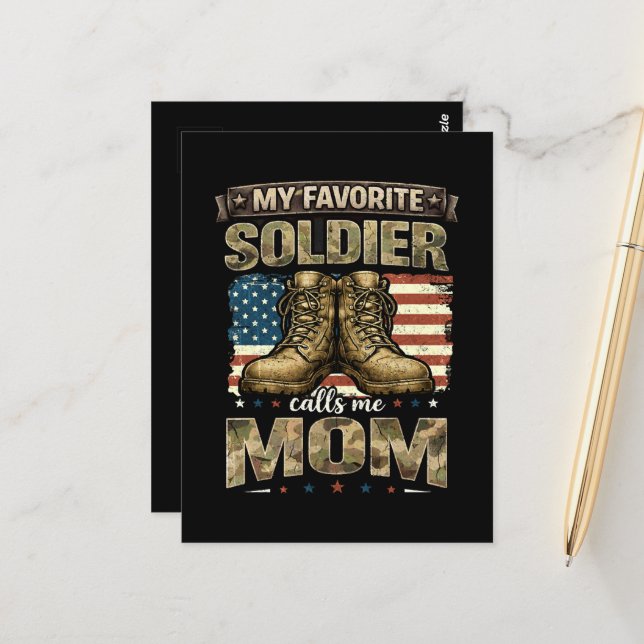 Min favorit soldat kallar mig mamma vykort (Fram/Back In Situ)
