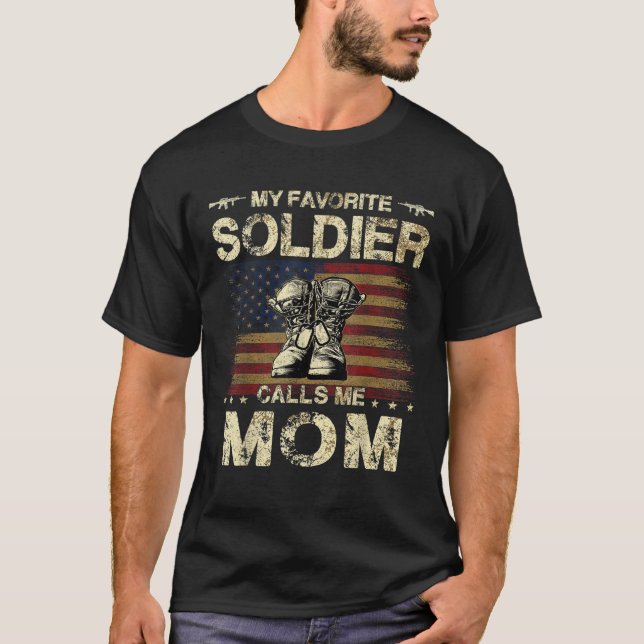 Min favorit Solider ringer mig Mamma Proud Army Ma T Shirt (Framsida)