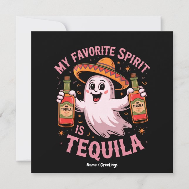 Min Favorit Sprit är Tequila Halloween Drickande  Inbjudningar (Framsida)