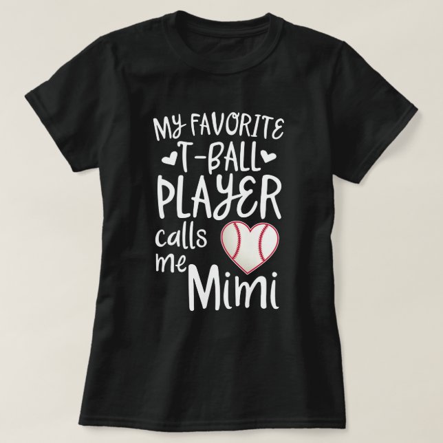 Min favorit- T-boll spelareappeller mig baseball T Shirt (Design framsida)
