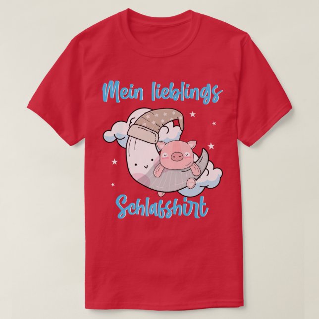 Min favorit tekopp gris, mini gris, måne sömnfarty t shirt (Design framsida)