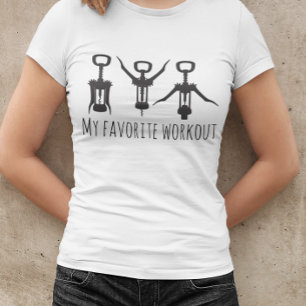 Min Favorit Träningsflaska Vin Öppnare Humor T Shirt