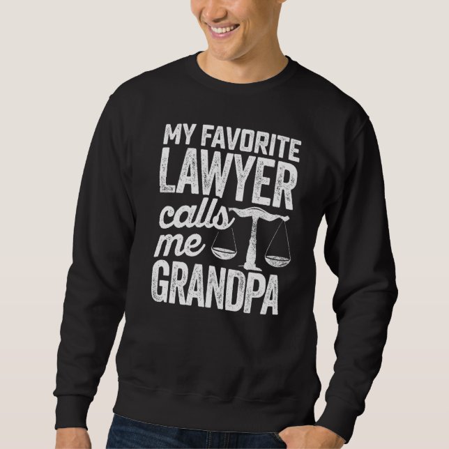 Min favoritadvokat kallar mig Grandpa Law State Ex Lång Ärmad Tröja (Framsida)
