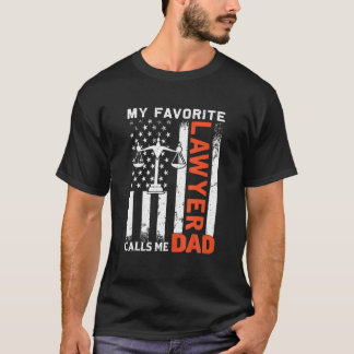 Min favoritadvokat kallar mig Pappa USA flagga Far T Shirt