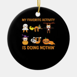 Min favoritaktivitet gör inget Retro Sloth Julgransprydnad Keramik