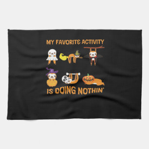 Min favoritaktivitet gör inget Retro Sloth Kökshandduk