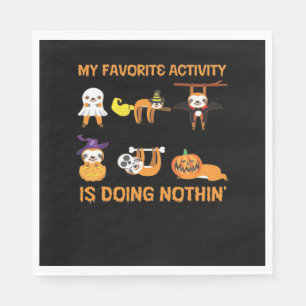 Min favoritaktivitet gör inget Retro Sloth Pappersservett