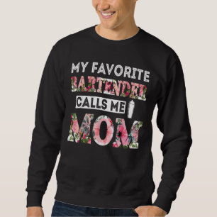 Min favoritBartender kallar mig Mamma Cute Mor D Lång Ärmad Tröja
