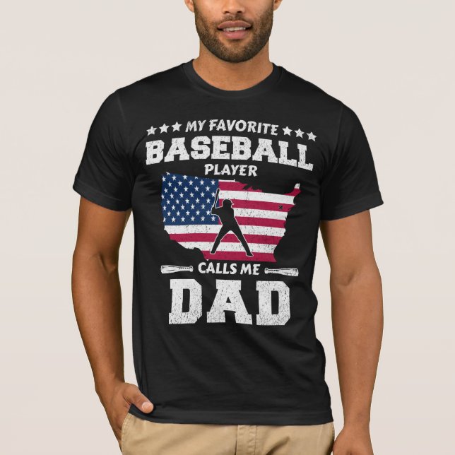 Min favoritbasebollspelare kallar mig pappa t shirt (Framsida)