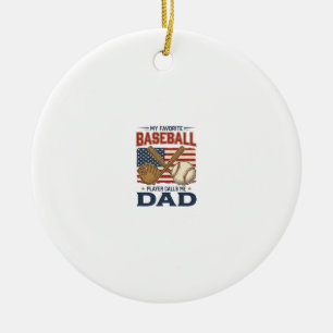 Min favoritbasebollspelare kallar mig pappa vintag julgransprydnad keramik