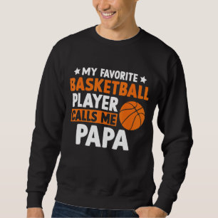 Min favoritbasketboll ringer mig Pappa Fars dag Lång Ärmad Tröja