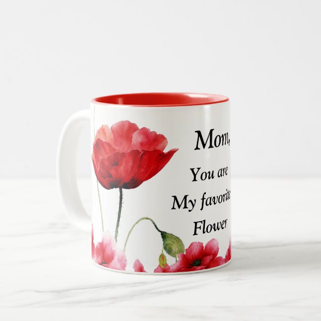 Min Favoritblomma Tvåtons Kaffe Mugg (Framsida vänster)