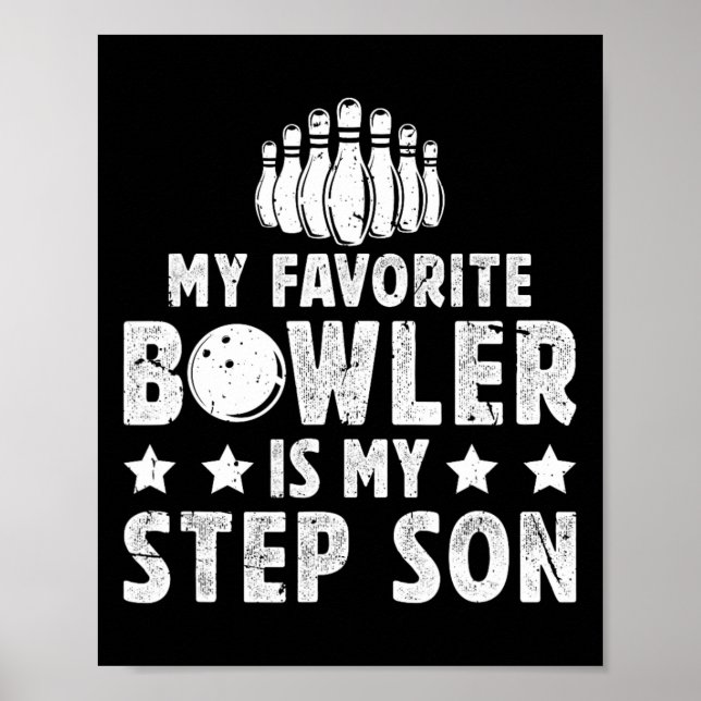 Min favoritBowlareare Stepdad Bowling Step-pappa i Poster (Framsidan)